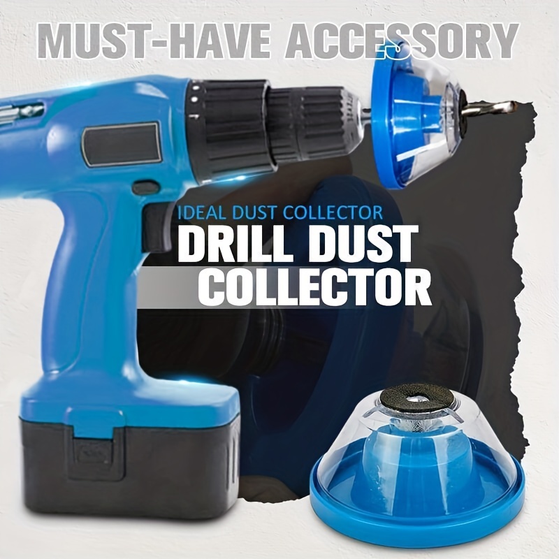 Drill Dust Collector(Blue), Electric Shockproof Drill Dust Catcher,  Industrial Electric Hammer Dust Cover for Home Projects That Require  Drilling