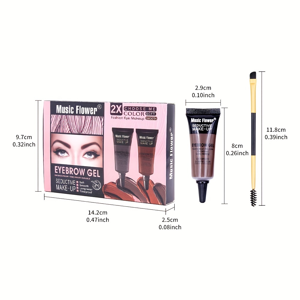 2-in-1 Waterproof Eyebrow Dye Cream Long Lasting Smudge Proof Tint Set