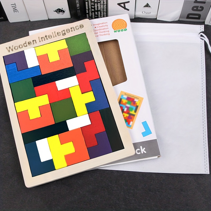 Brighten Kid's Day Wooden Building Blocks Jigsaw Puzzle Fun - Temu