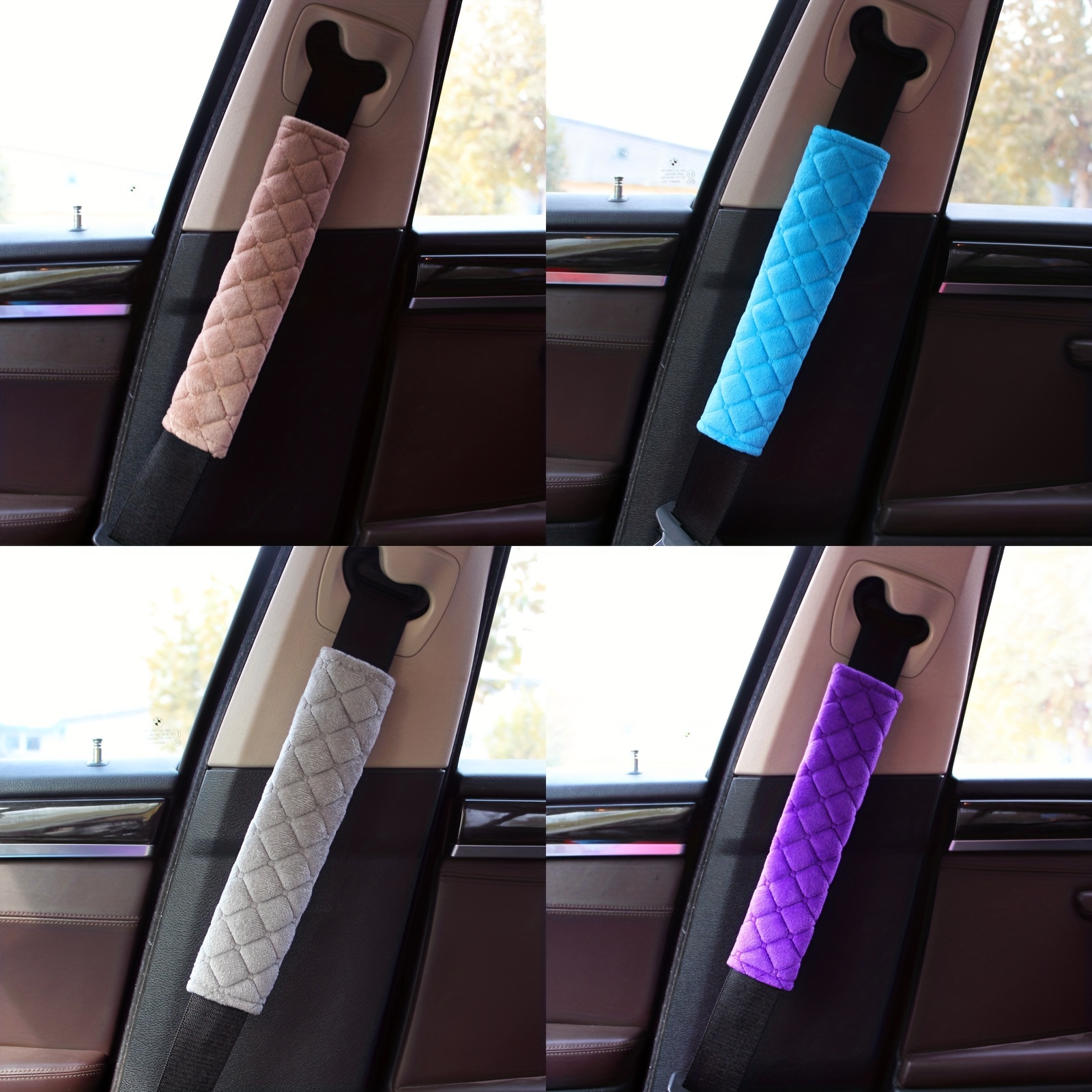 2 almohadillas para cinturón de seguridad de automóvil, funda para cinturón  de seguridad, almohadilla para cinturón de seguridad para adultos y niños  (beige) : Automotriz 