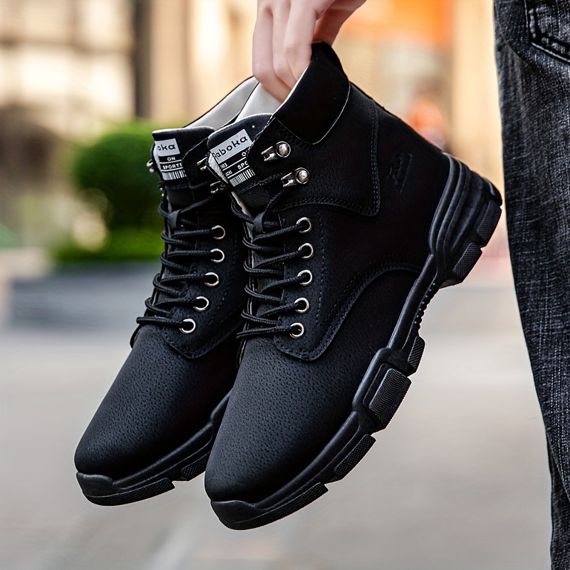 Men's Sturdy Work Boots Lace-up Boots - Comfortable And Breathable