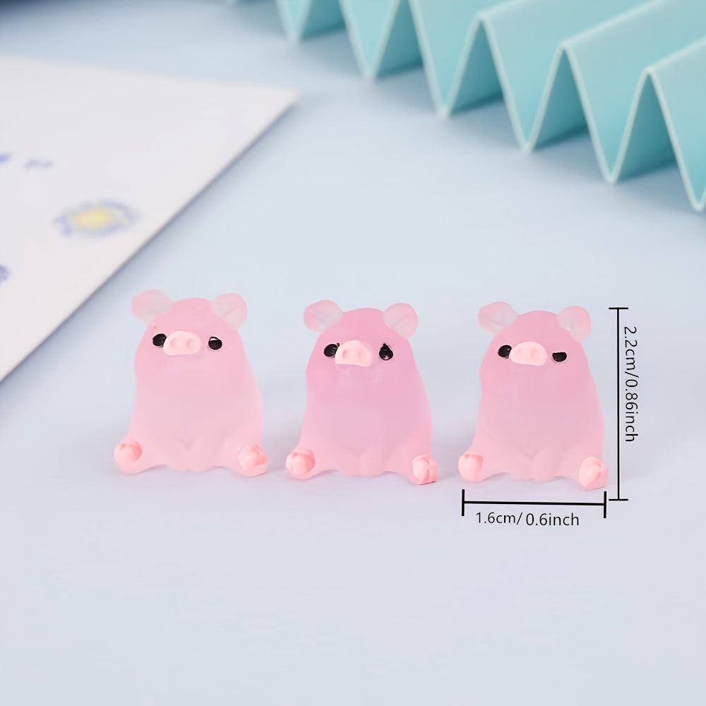 6Pcs Mini Pig - Miniature Fluorescence Pig Decorations Outdoor Yard, Glow  in The Dark, Pig Figurine Resin Pig Decorations Yard Ornaments, Pig Toys  for