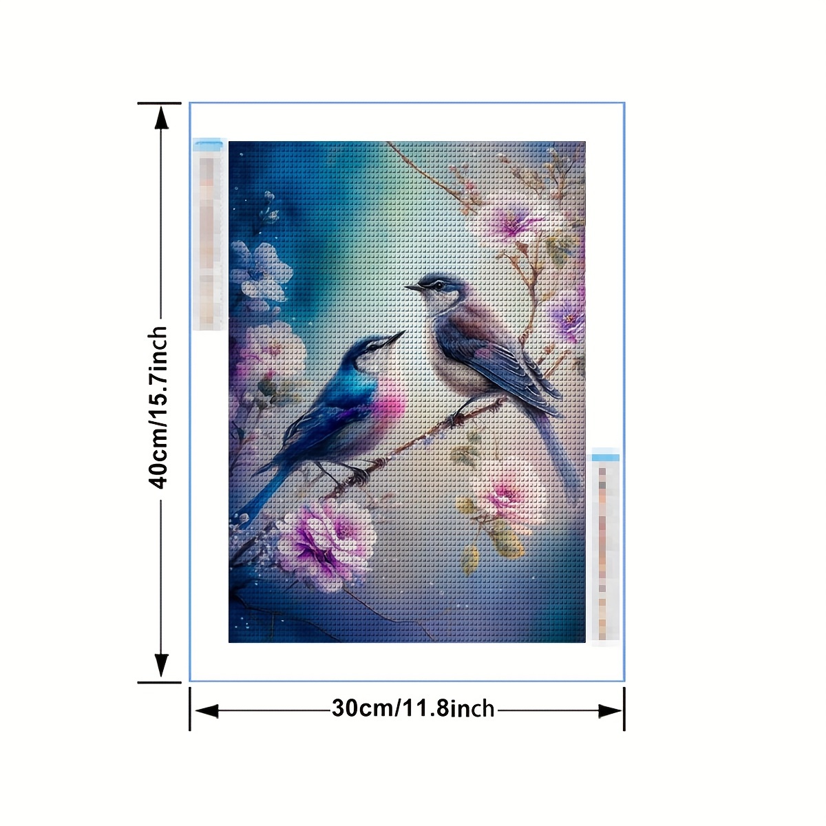 1pc DIY 5D Diamond Painting Set, Flower Bird Wall Art Decor, Home Room  Decor, No Frame, 11.8x15.8in