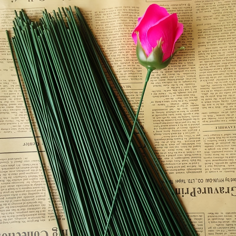 30Pcs Floral Stem Wire Flower Arrangements And DIY Crafts,Dark