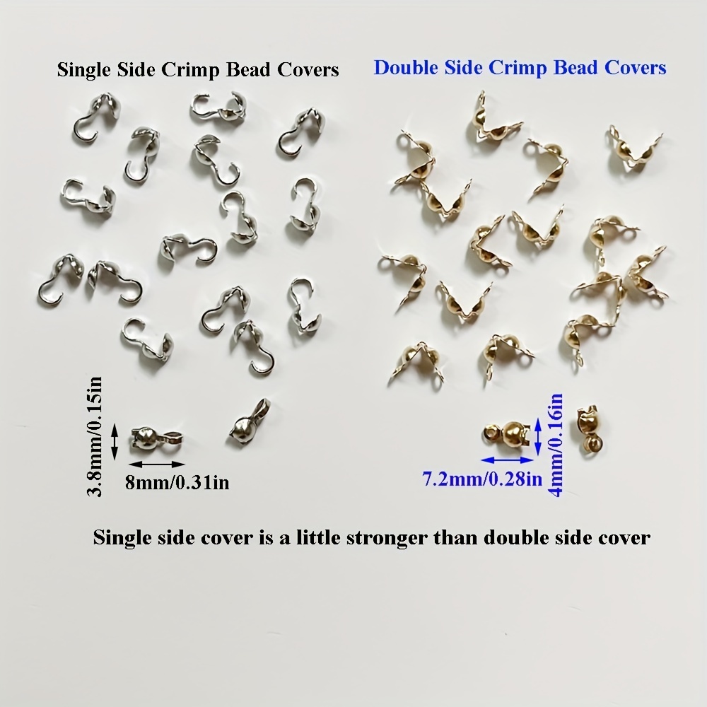  EXCEART 200pcs Necklace Closure Crimp Bead Covers