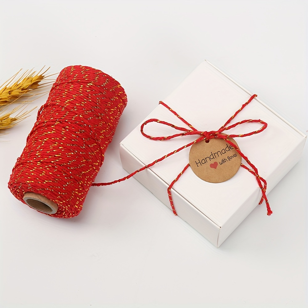 Corde Coton 100M/109 Argenté et Blanc Corde pour Cadeau Emballage, Noël  Ficelle