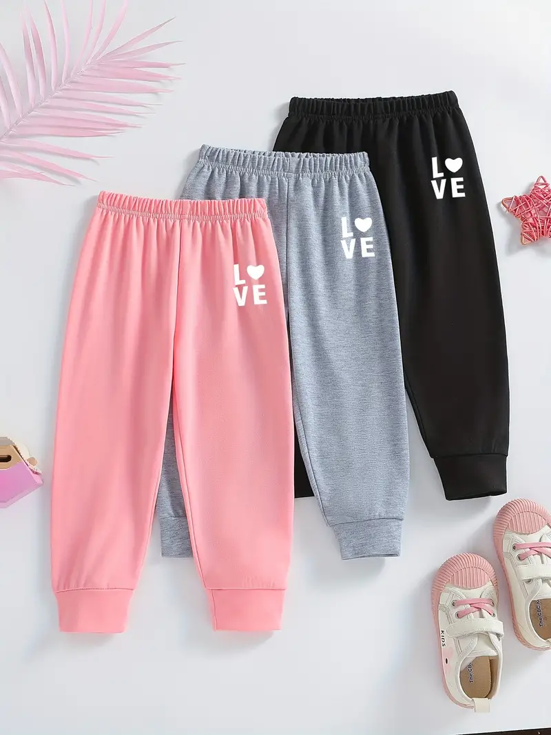 Girls Joggers Tree Letter Print Simple Fashion Sweatpants - Temu