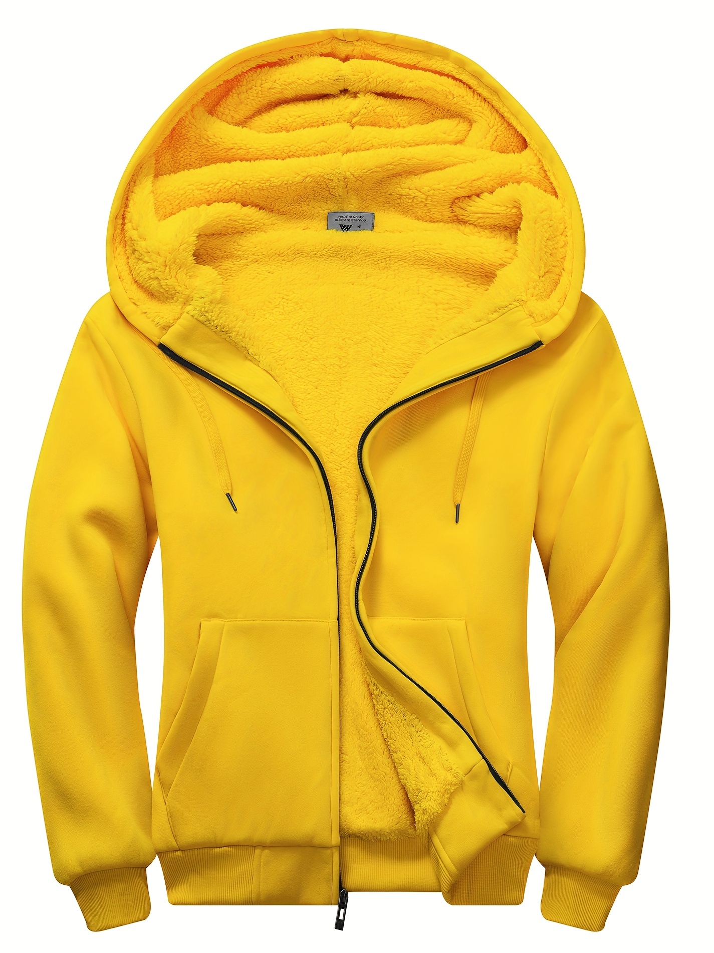  Sudadera con capucha con cremallera de gran tamaño, sudadera  con capucha para hombre, conjunto de invierno, Amarillo #1 : Ropa, Zapatos  y Joyería