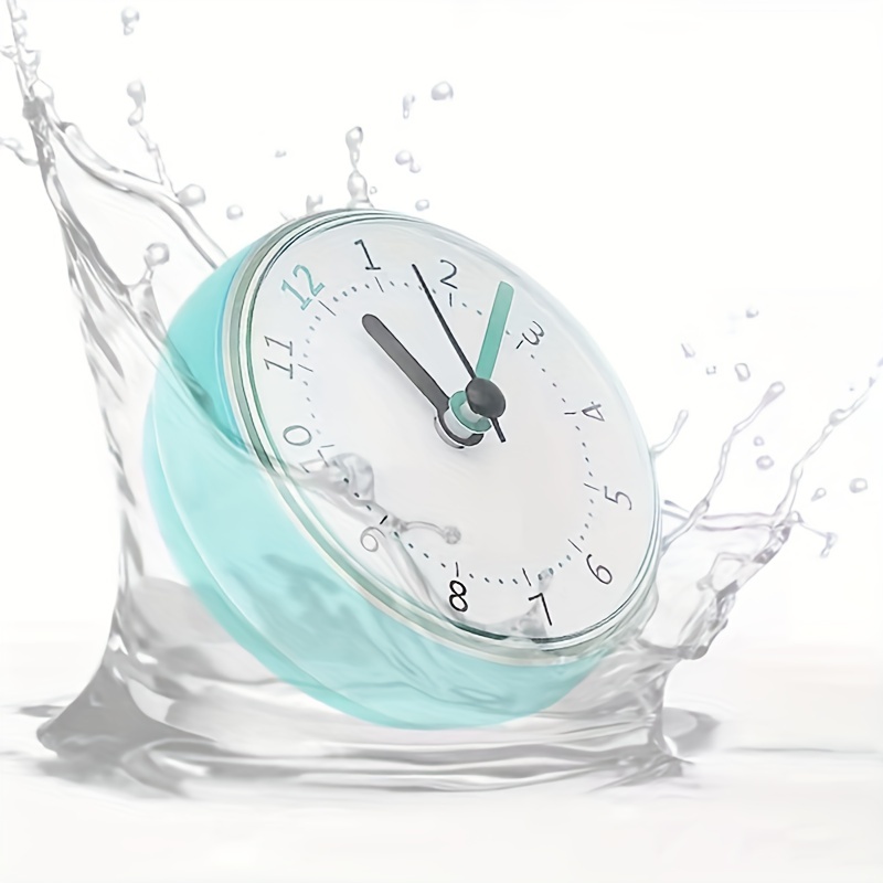 Reloj de baño impermeable reloj de ducha con ventosa reloj de pared para  baño de cocina (azul)