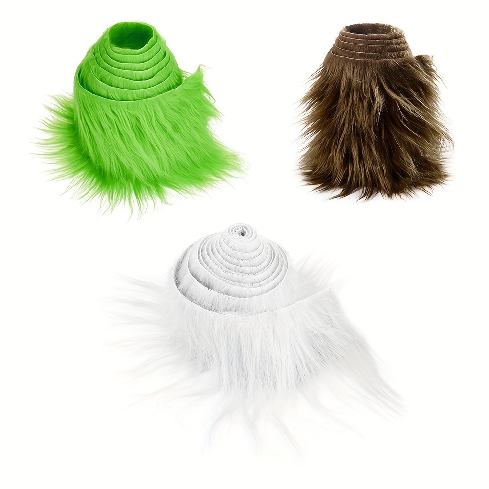 Shaggy Plush Faux Fur Fabric Precut Strips Fluffy Fuzzy Craft Fur for  Gnomes Beard Hair Cosplay Costume Dwarf Decoration (Dark Brown 2x60 inch)  Dark Brown 2x60 inch