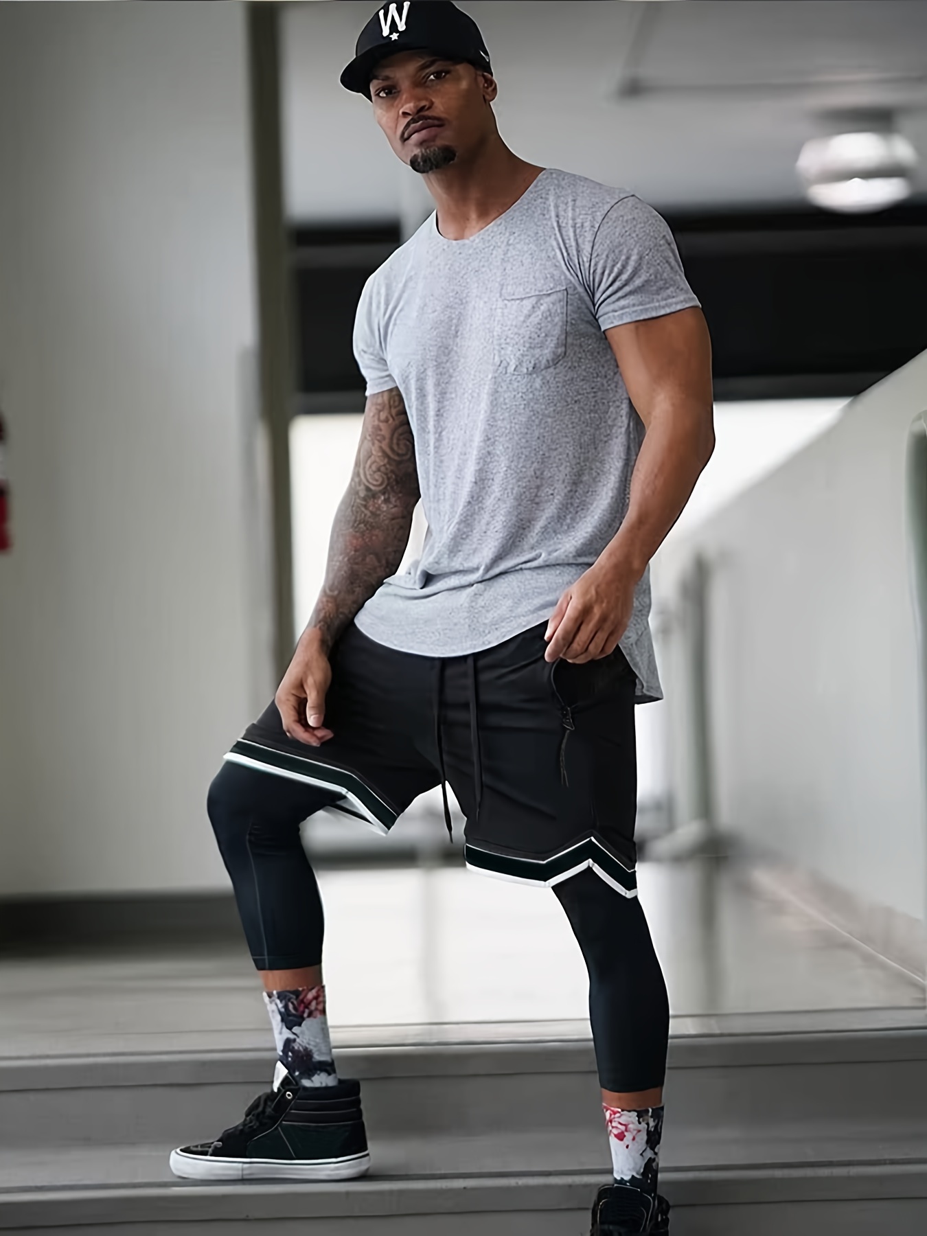 2-in-1 Double Layer Shorts, Men's Sports Shorts With Leggings For Summer  Gym Workout Training