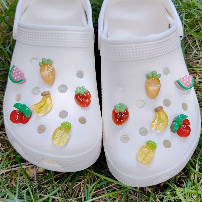 6/12pcs 3d Serie Frutas Transparente Fresa Cereza Zapatos - Temu