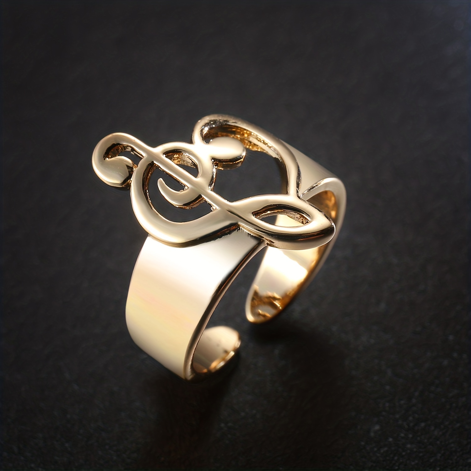 Music Note Adjustable Ring For Men Vintage Creative Men's Ring