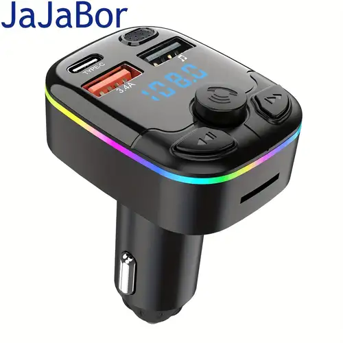  Bluetooth Car Adapter, Wireless Bluetooth 5.0 FM Transmitter  for Car, QC 3.0 Fast Car Charger, MP3 Music Player Hand-Free Call 7 Colors  LED Backlit Dual USB Ports TF Card AUX : Electronics