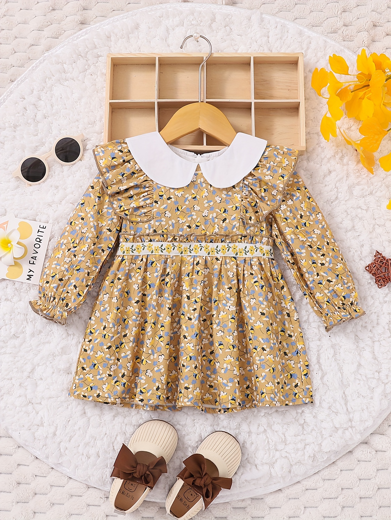 Babyhug Sleeveless Solid Colour Ethnic Dress - Yellow Pink