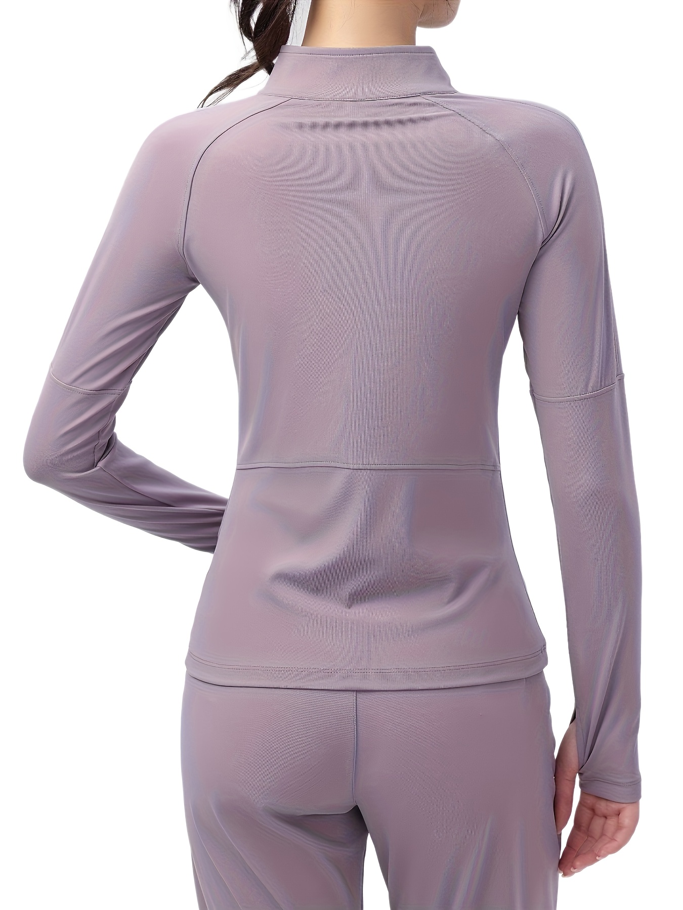 Hfyihgf Women's Long Sleeve Running Shirts with Thumbholes Stretch  Breathable Athletic Quick Dry Mesh Back Yoga Tops Workout T-Shirt(Purple,M)