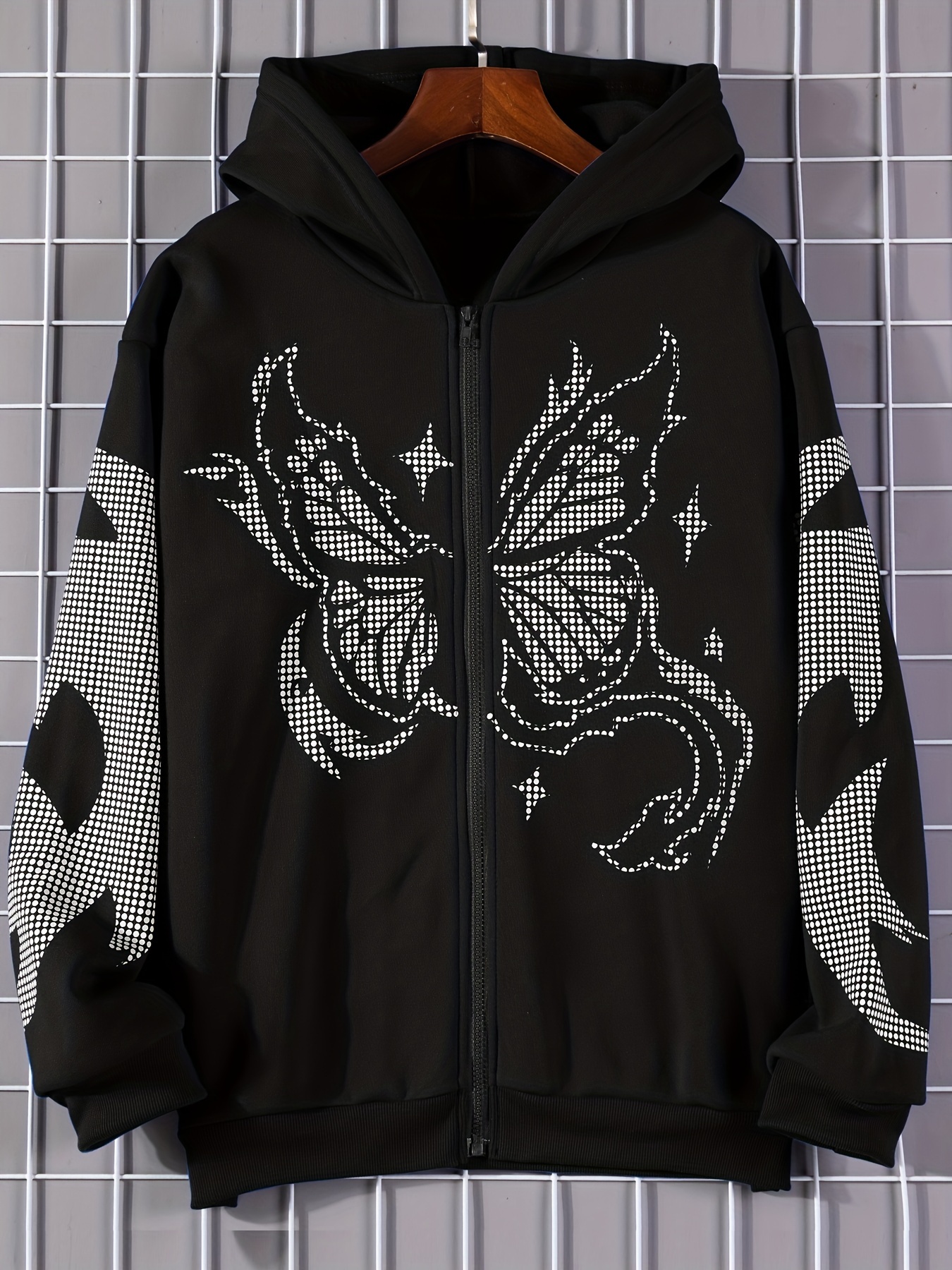 Butterfly Print Zip Up Hoodies Long Sleeve Casual Sweatshirt Womens Clothing Temu 