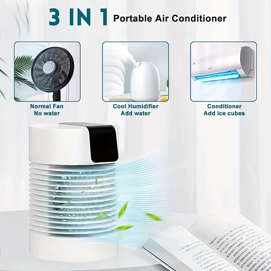 Refroidisseur d'air 4-en-1 ventilateur/humidificateur/purificateur