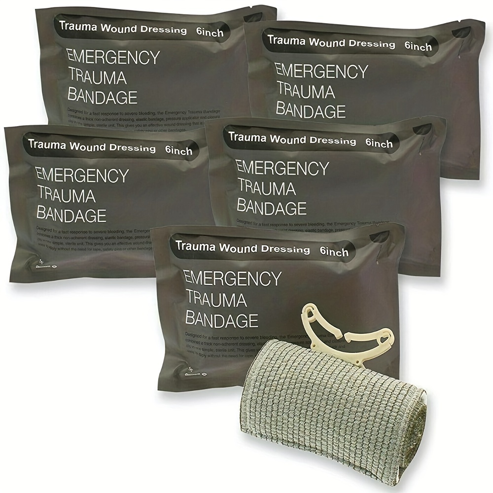 6 Israeli Bandage Type Emergency Trauma Wound Dressing Military Type
