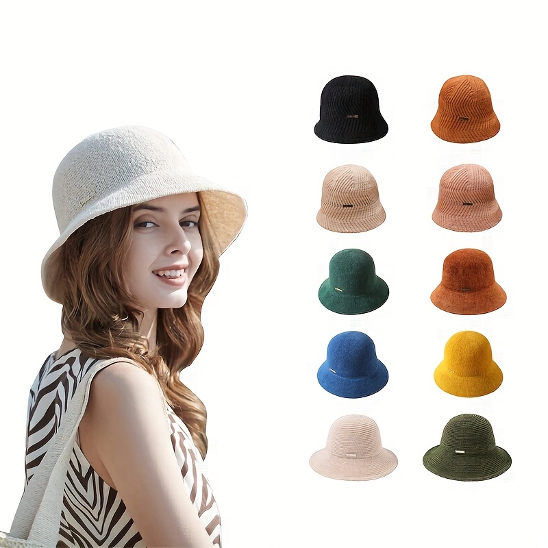 Candy Color Small Bucket Hat Iron Label Decor Summer Sun Hat - Temu