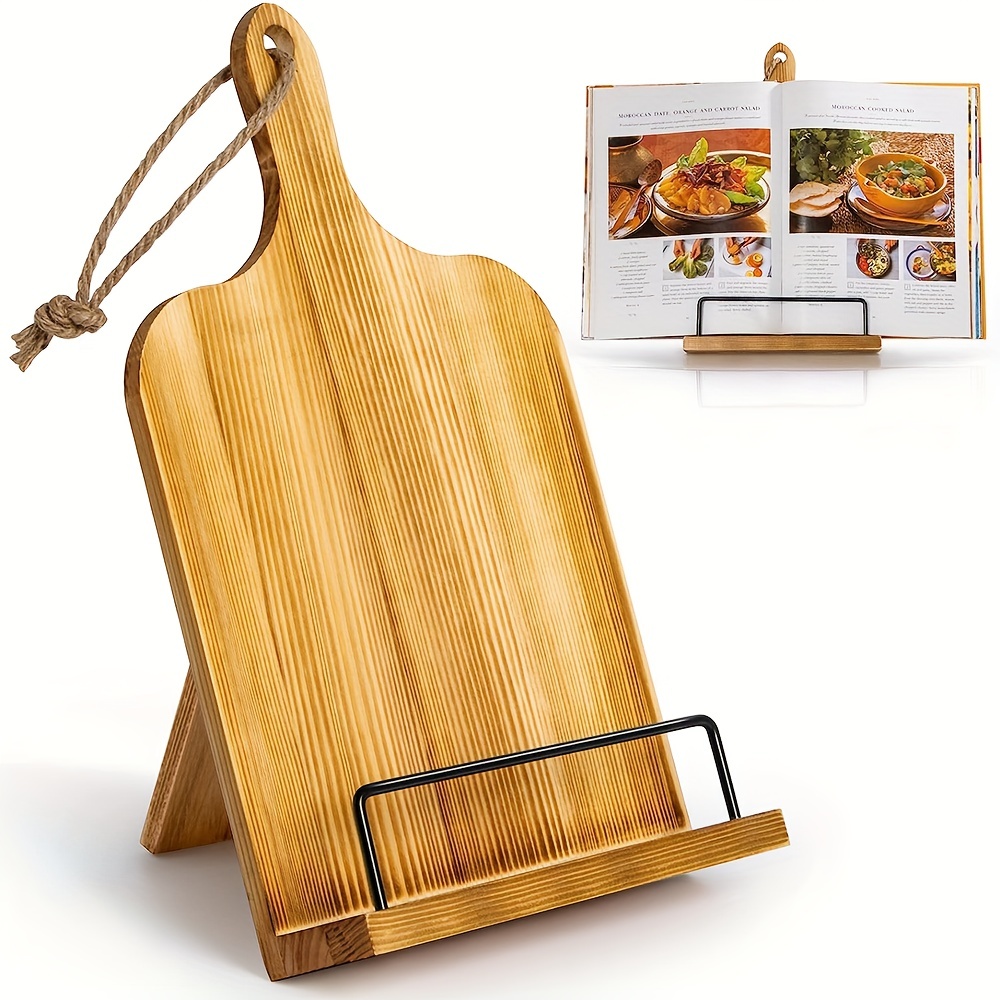 1pc, Wooden Cookbook Stand, Wooden Multi-Purpose Wallet Display Stand Purse  Organizer Book Holder, Solid Color Convenient Small Shelf, Home