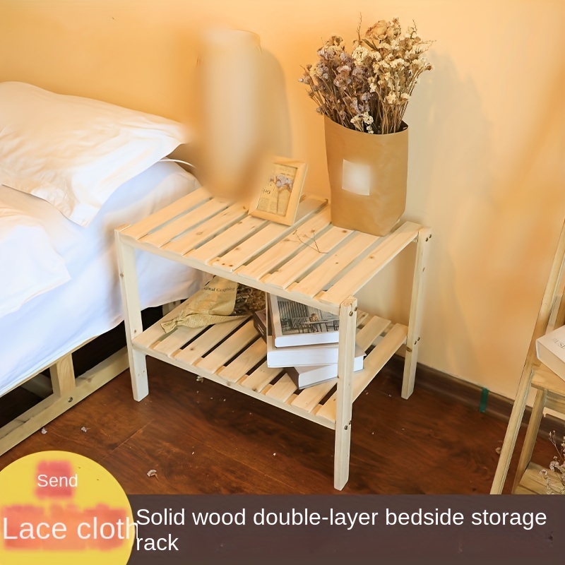Mesita de noche flotante blanca y dorada, mesita de noche pequeña para  dormitorio, mesa auxiliar flotante de madera/mesita de noche de 2 niveles