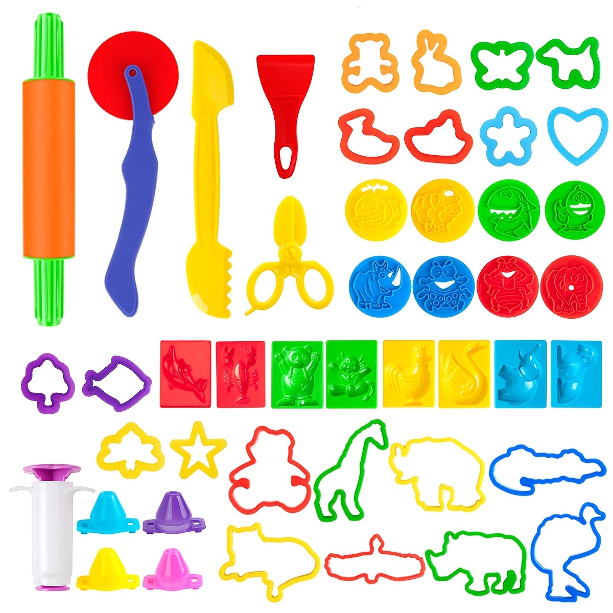 47pcs/set Playdough Tools For Kids, Playdough Set, Accessories Molds  Scissors Cookie Cutter Party Favor Pack Playset For Toddler Preschool Art  Toys