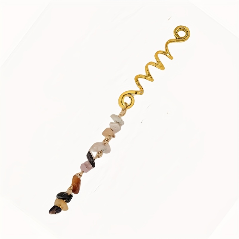 Vintage Coils Hair Ring With Crystal Beaded Tassel