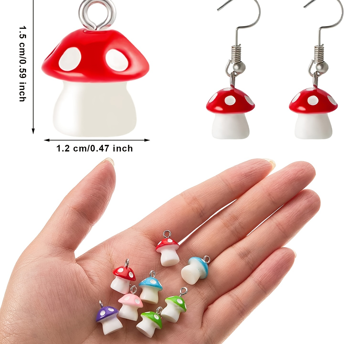 Glass Bead Mushroom Diy Jewelry Making Hand Craft Fine - Temu