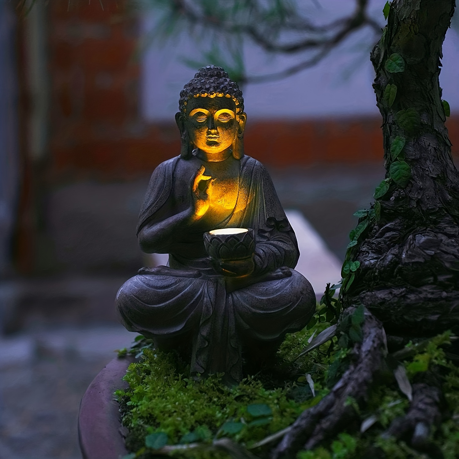 Statue Bouddha Thaï En Méditation, Déco Spirituelle