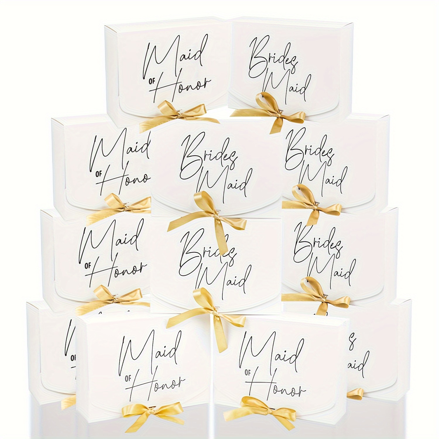 6 Set, Scatole Regalo Con Coperchio, Scatola Regalo In Carta Kraft Bianca  Con Nastro, Scatola Per Proposta Di Damigella D'onore Per Matrimonio,  Elegante Confezione Per Biscotti Natalizi, Scatola Per Cupcake Adatta Per