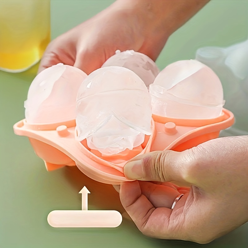 3D Rose Ice Molds,2 Inch Large Ice Cube Trays, Make 4 Giant Cute Flower  Shape Ice, Silicone Rubber Fun Big Ice Ball Maker for Cocktails Juice  Whiskey Bourbon Freezer, Dishwasher Safe,(Pink) 