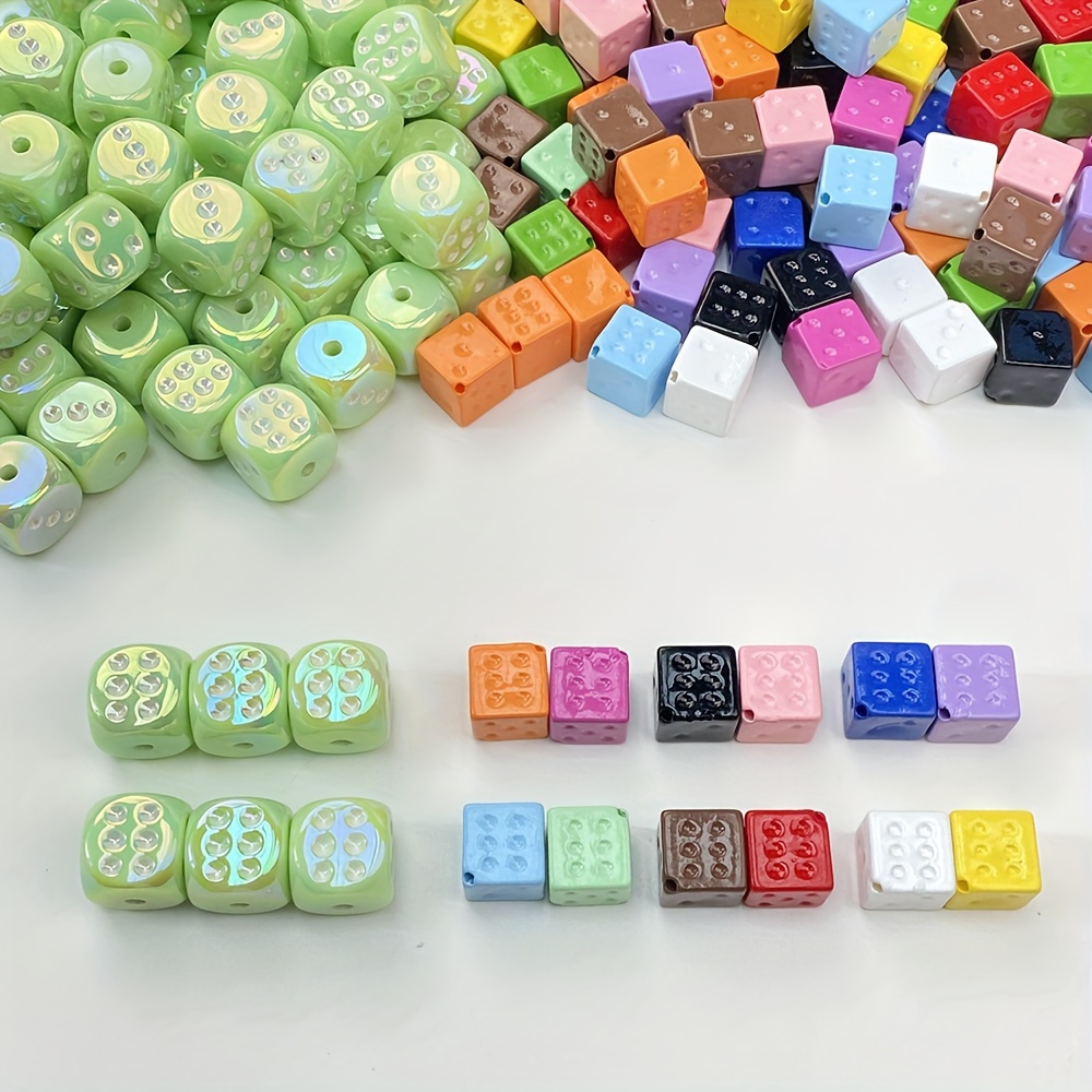 Acrylic Dice Beads Square Shape Cubic Beads Acrylic Spacer - Temu