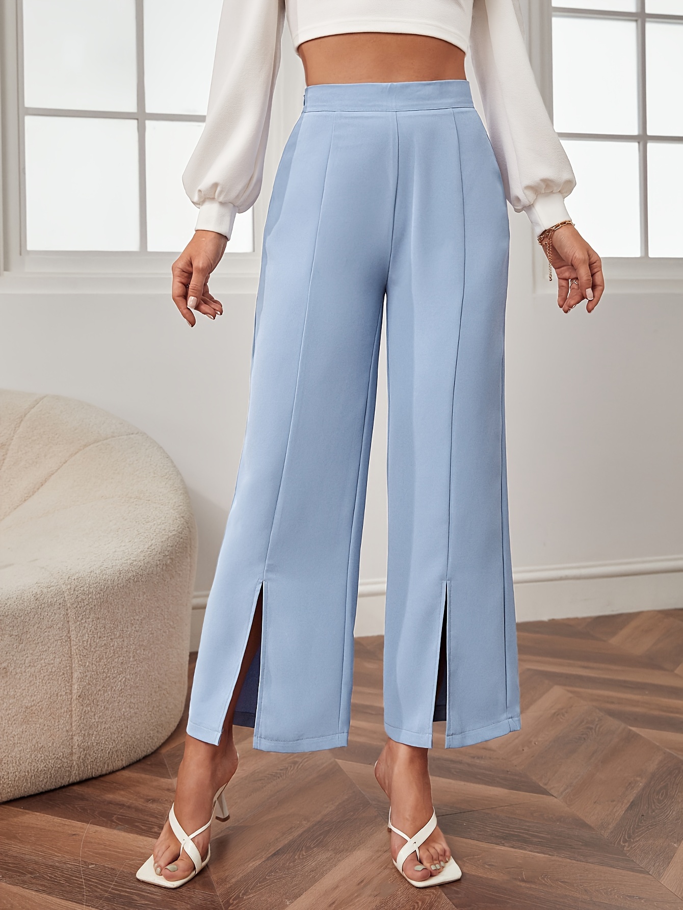 GRAPENT Wide Leg Pants for Women Work Business Casual High Waisted Dress  Pants Flowy Trousers Office : : Clothing, Shoes & Accessories