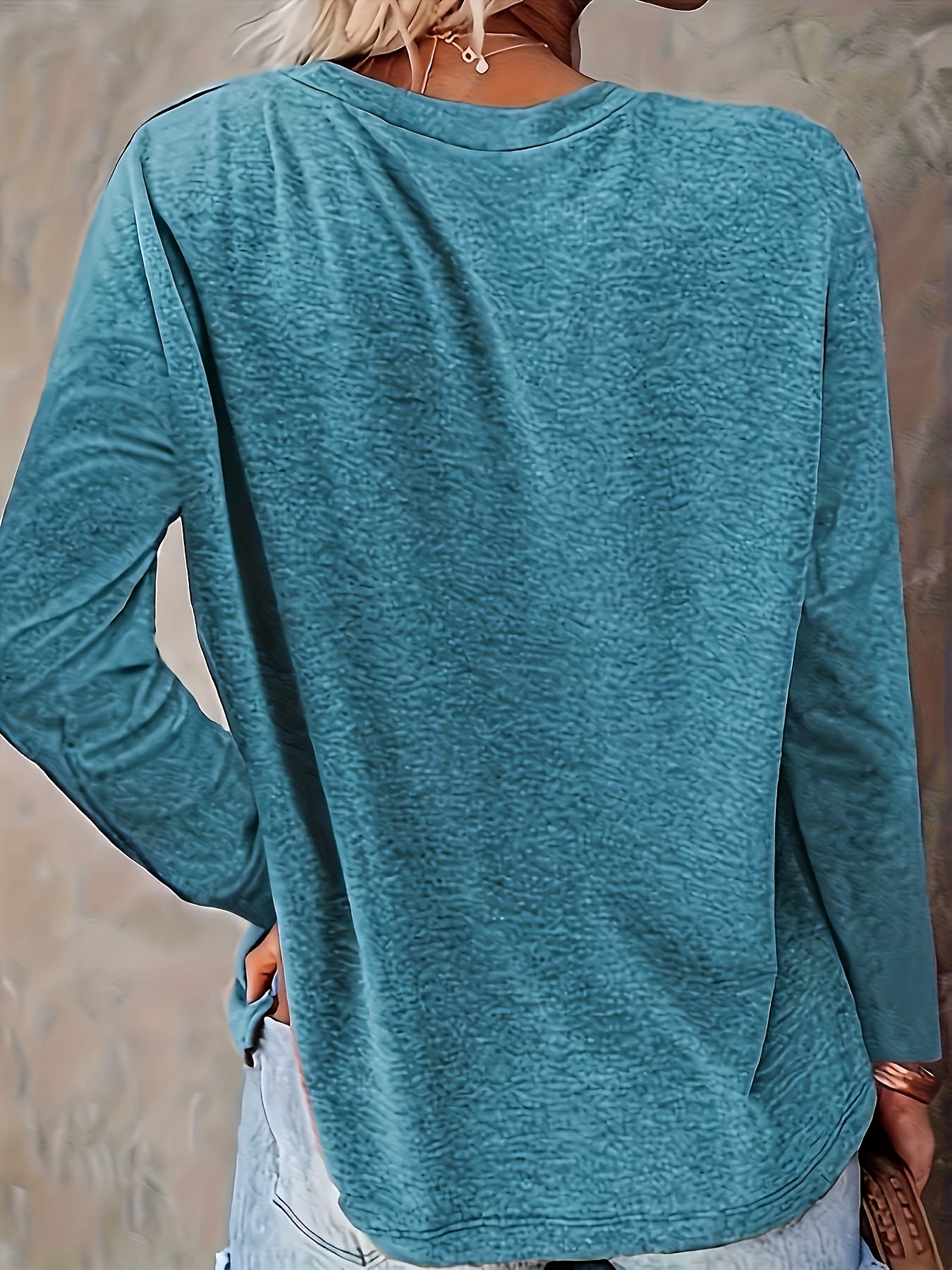 Halloween Pumpkin Print Tee, Casual Long Sleeve Crew Neck T-shirt, Women's Clothing