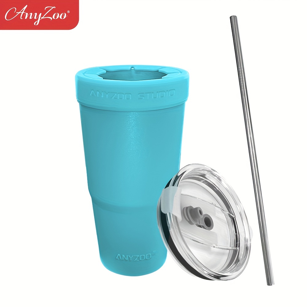 Anyzoo Stainless Steel Tumbler With Lid And Straw - Temu