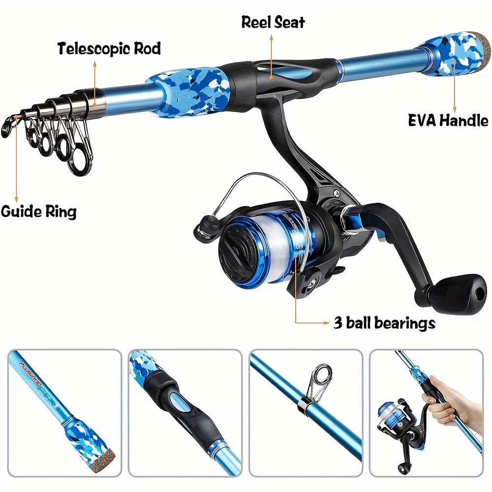 Fishing Rod Reel Combo Beginner Fishing Tackle Set Soft Bait - Temu  Philippines