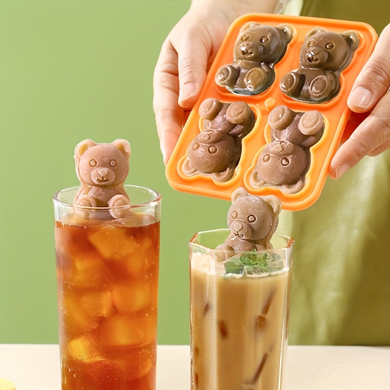 Cute Teddy Bear Ice Cube Tray, Silicone Flexible Food Grade Ice Cube Mold, Ice  Trays For Freezer, Ice Cube Maker, Easy Release Ice Maker, For Soft Drinks,  Whisky, Cocktail, And More, Kitchen