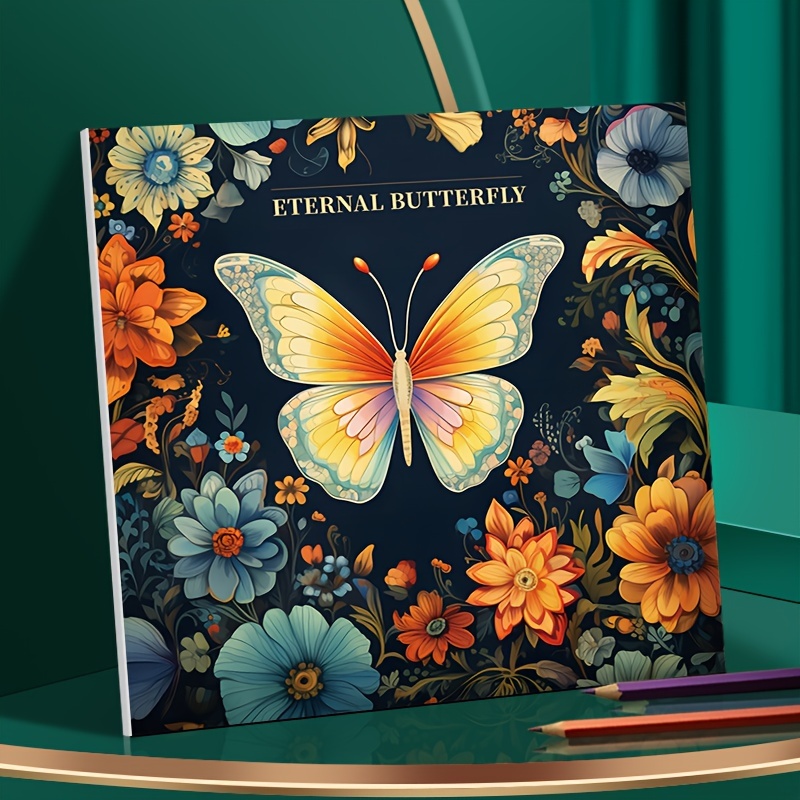 Butterfly Theme Coloring Book Adult Soothing Stress Filling - Temu