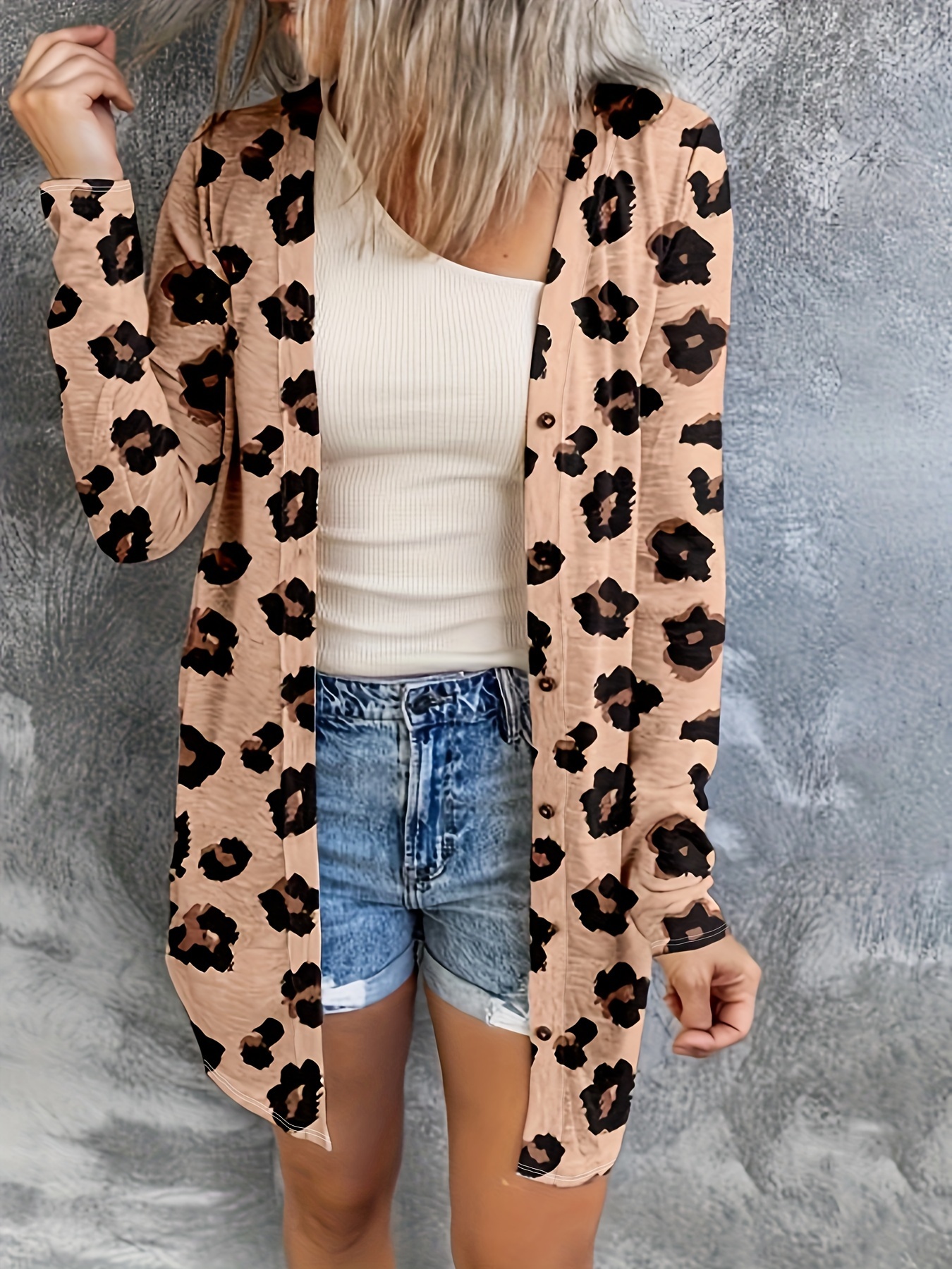 Leopard Cardigan - Temu