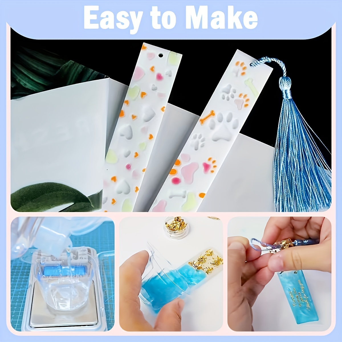 Creative Ins Glitter Tassel Stationery Bookmark Resin Glue - Temu