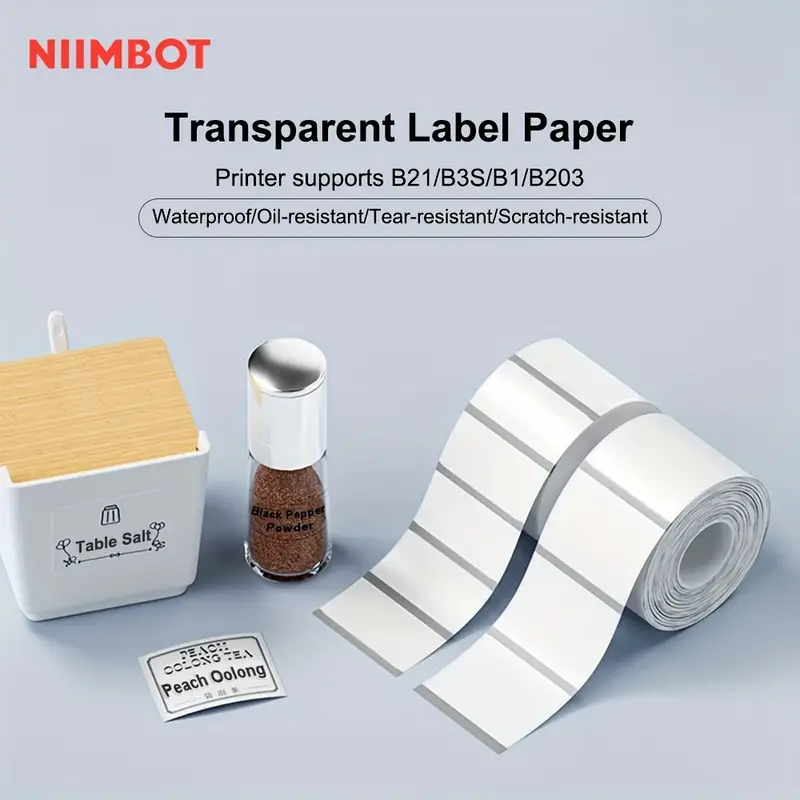 Niimbot B21 B1 Transparent Label Printing Paper Name Sticker - Temu