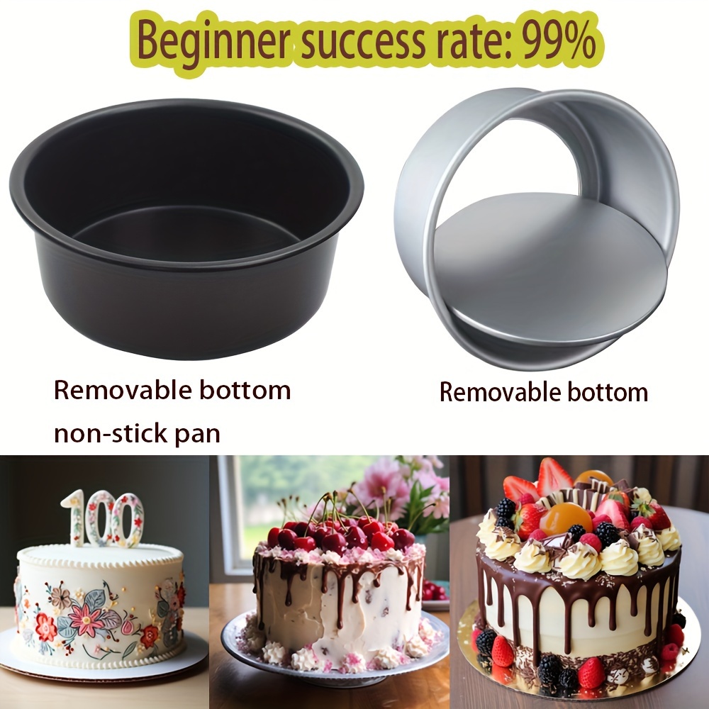Round Cake Pan Nonstick Aluminum Baking Pans Removable - Temu