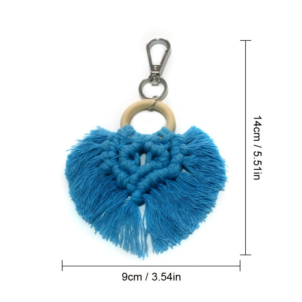 Pom Pom Tassel Keychain Bag Charms Key Ring Holder Boho Jewelry Gift for  Women 