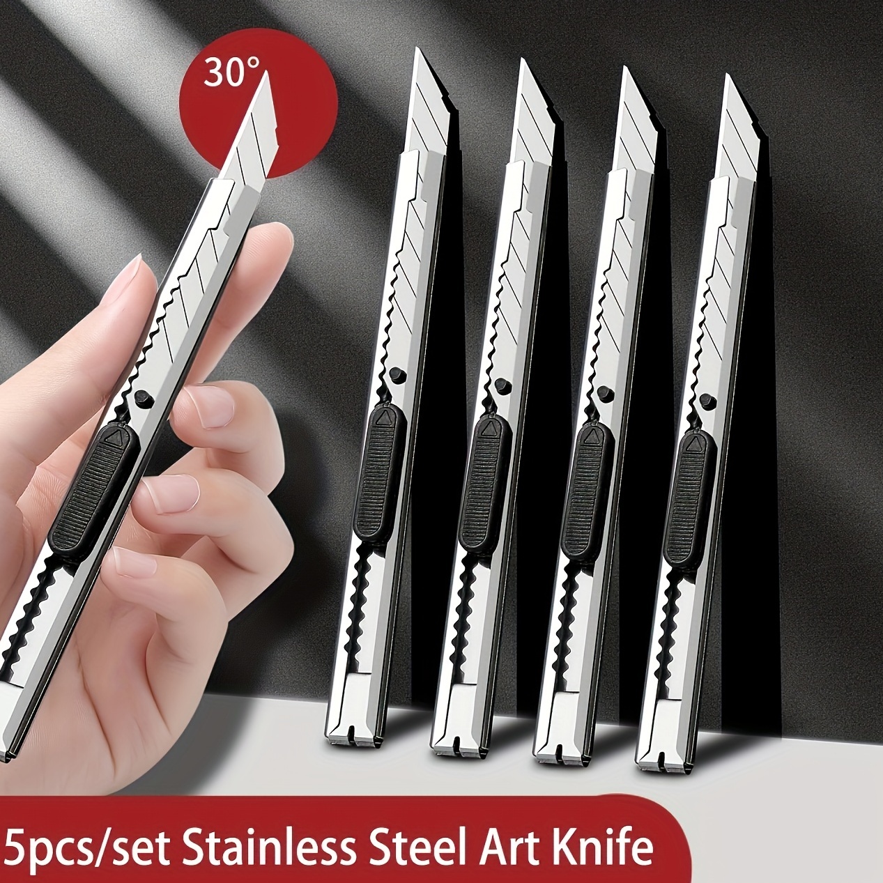 1set (10pcs) Art Craft Knife Kit 5 Types Blades Hobby Exacto Knife Set with  Box