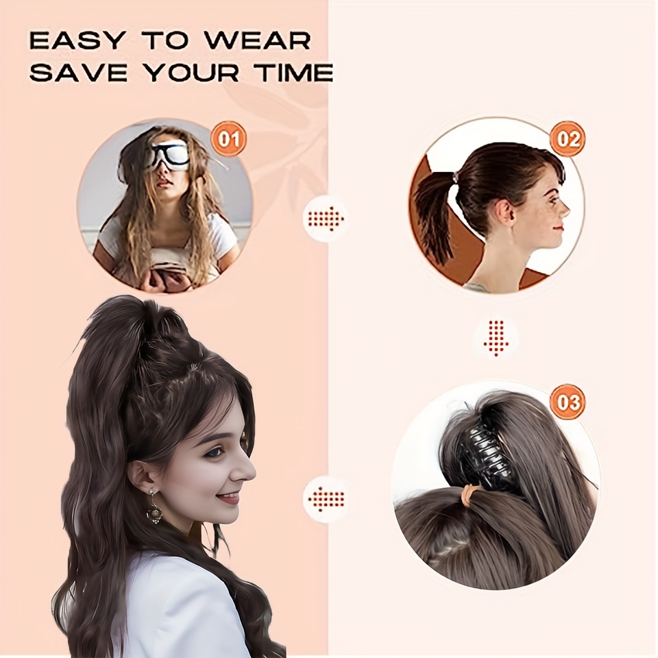 Long Curly Wavy Clip In Ponytail Extensions
