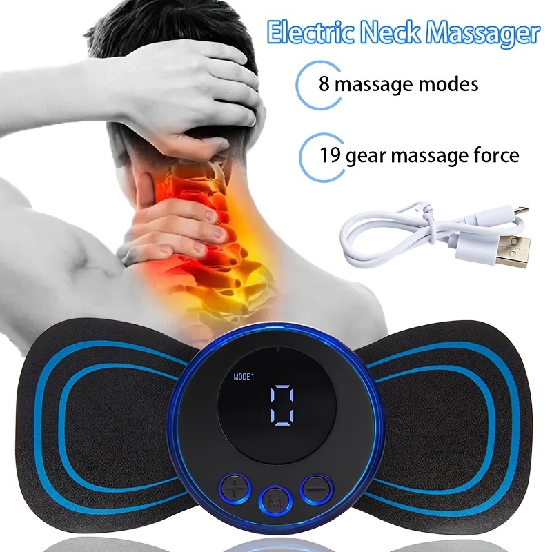 Ems Pulse Neck Massage Patch Pulse Cervical Muscle Stimulator Portable  Relief Pain Body Massager Low Frequency Relaxation Tool