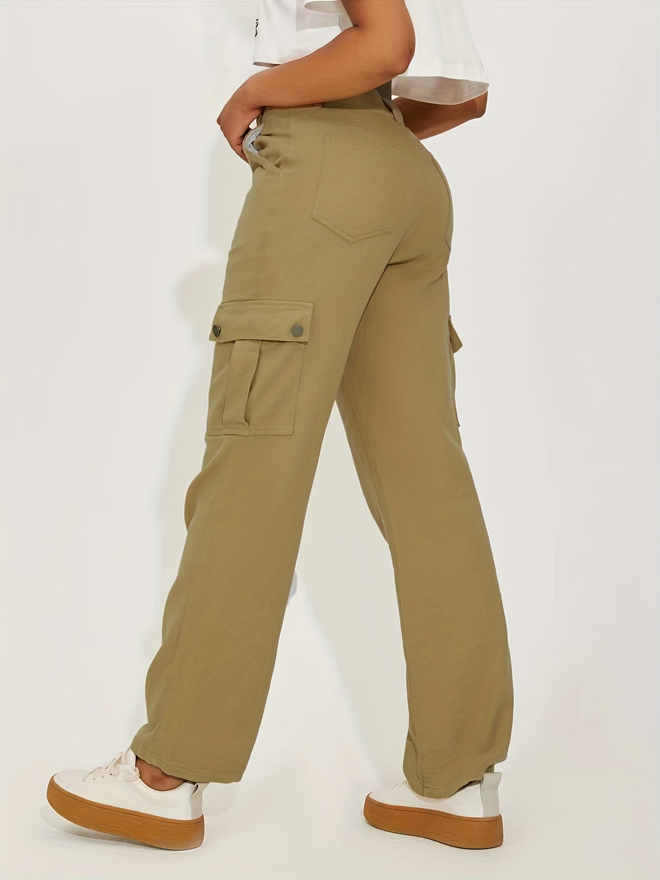 Pantalones Cargo Mujer Summer 2024 Pantalones anchos de Cintura alta para  Mujer, Pantalones Largos rectos holgados de Color sólido pantalón con  Cintura F3-Beige Small at  Women's Clothing store