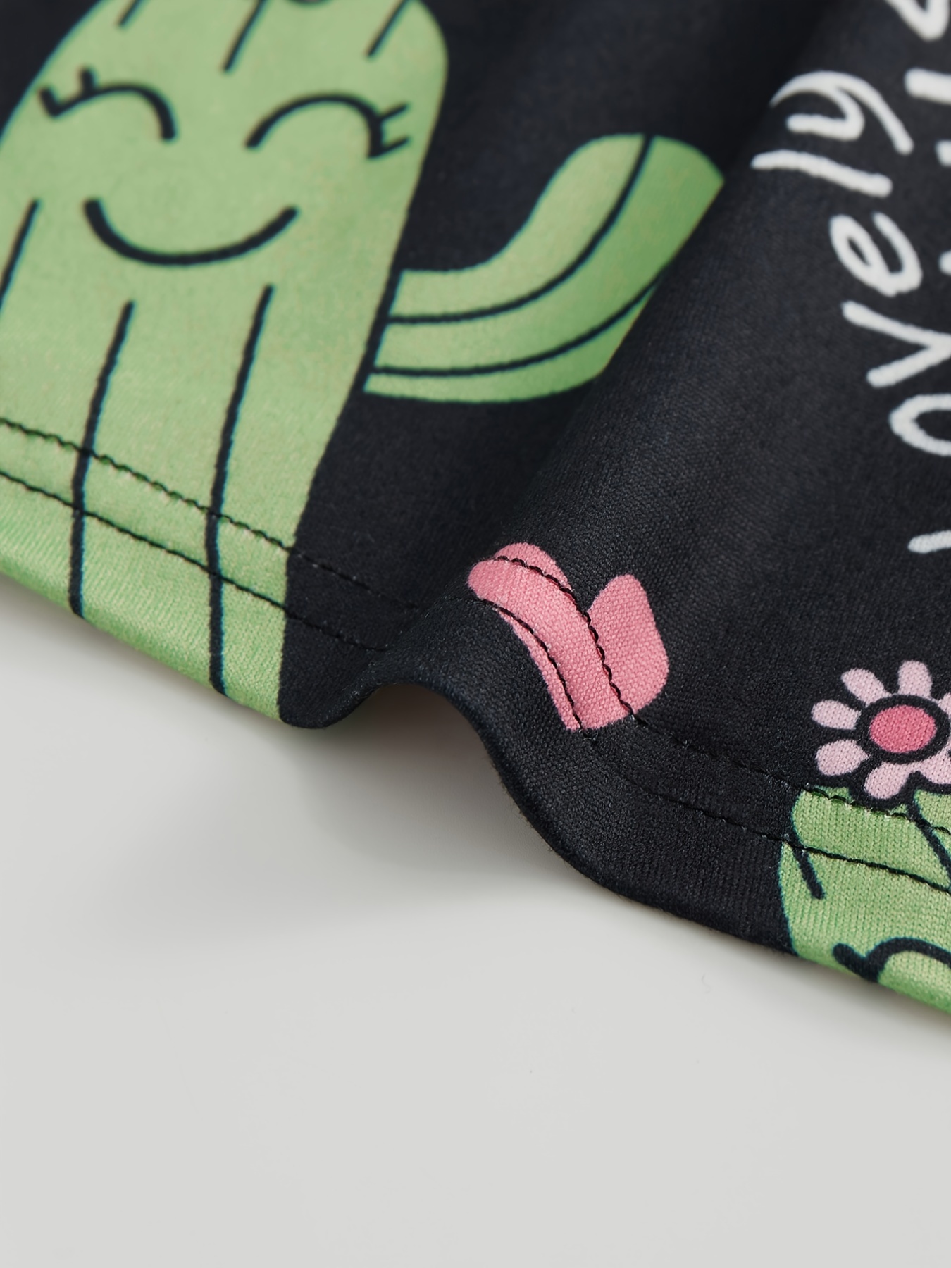 Cactus Print Pajama Set Short Sleeve T-shirt & Shorts