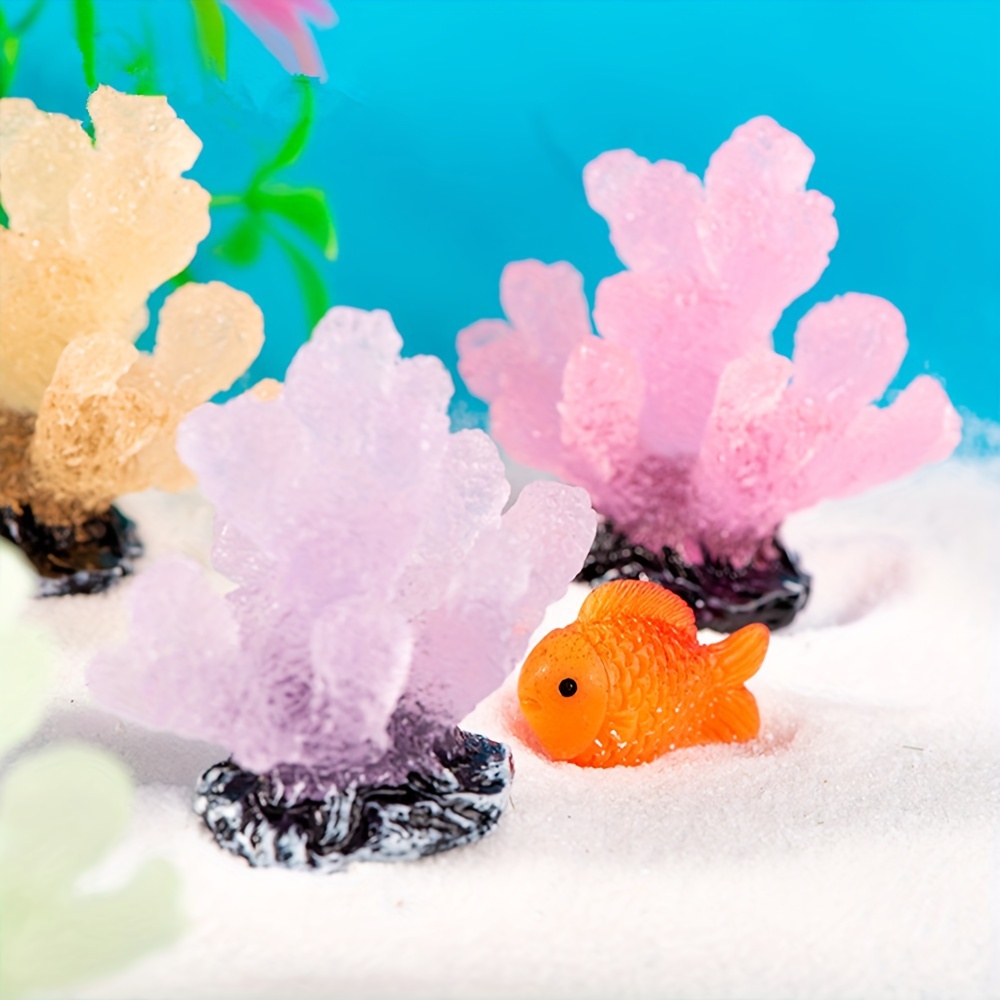 FRCOLOR 3pcs Fish Tank Decorations Faux Coral Decor Resin Coral